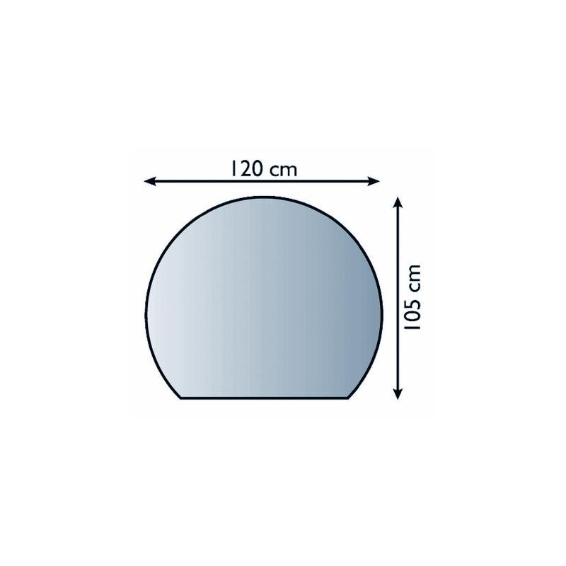 STRUVAY : Plaque de protection en verre, verre clair, avec bords polis,  epaisseur 6 mm, chanfrein 20 mm, 120x105 cm