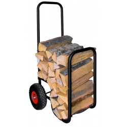 STRUVAY : Caddie à bois avec pneu en caoutchouc, noir