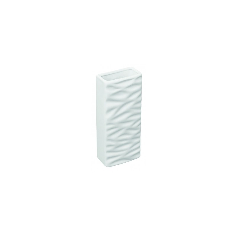 STRUVAY : Saturateur céramique blanc lisse, pour radiateur plat, livré avec  crochet, L/P/H 8,2/4,0/19,8 cm