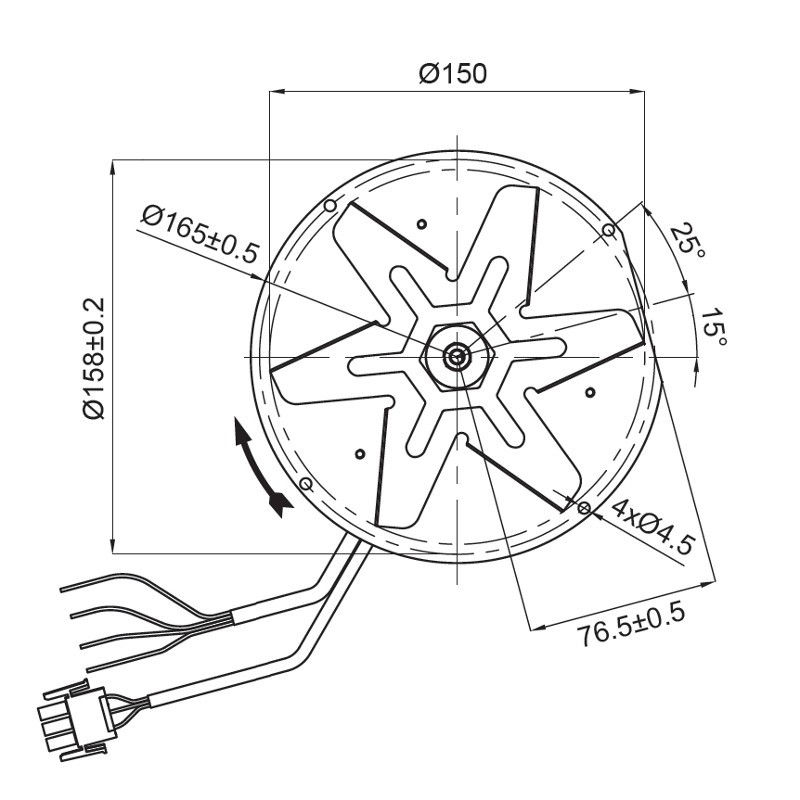EXTRACTEUR DE FUMÉES ECOFIT POUR VENTILATEUR EDILKAMIN RAVELLI H25 - 6007